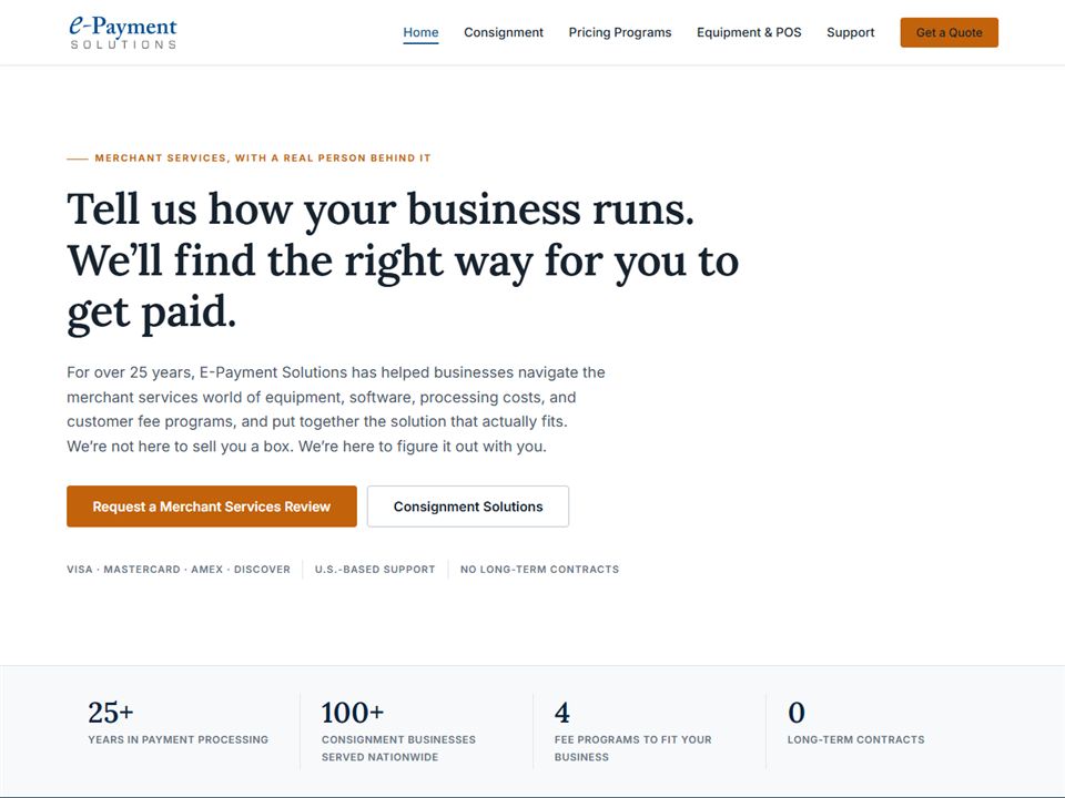 E-Payment Solutions website
