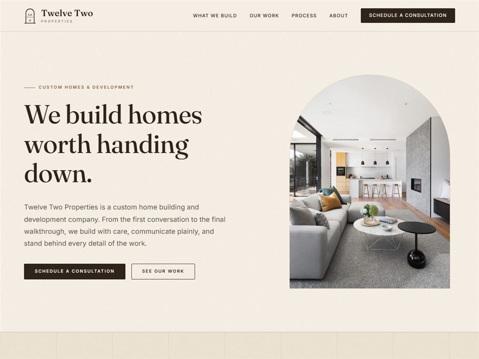 Twelve Two Properties website