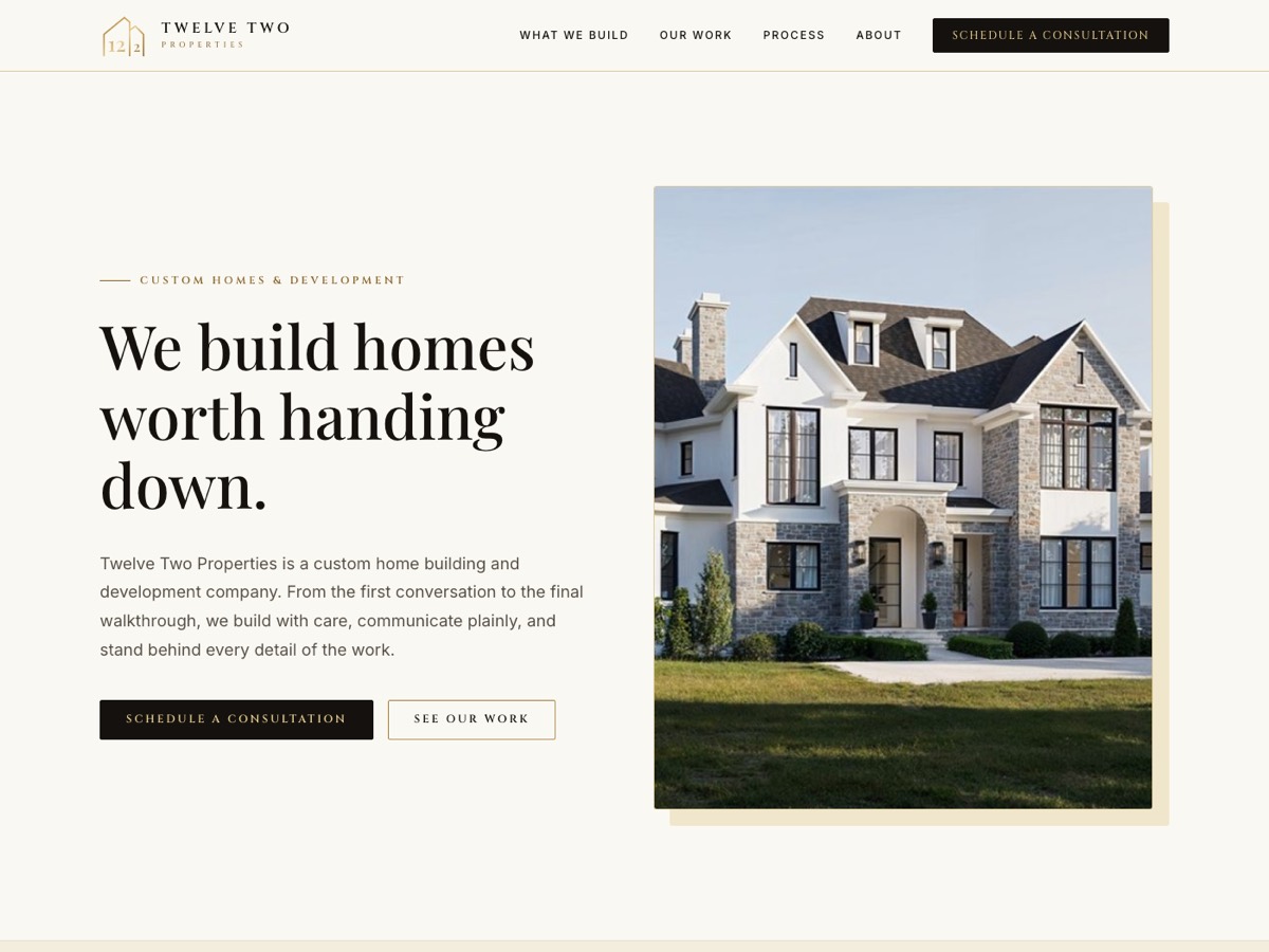 Twelve Two Properties website